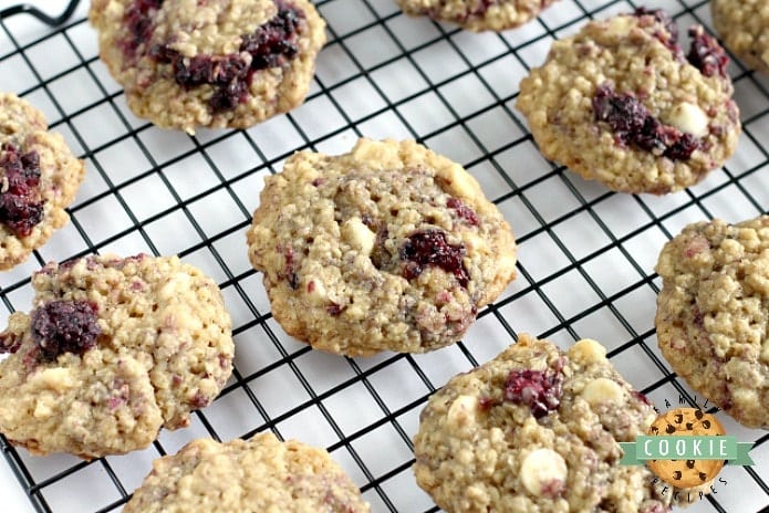 Blackberry Oatmeal Cookies are the best, perfectly sweet, soft and chewy oatmeal cookie recipe. The fresh blackberries add the most delicious flavor! 