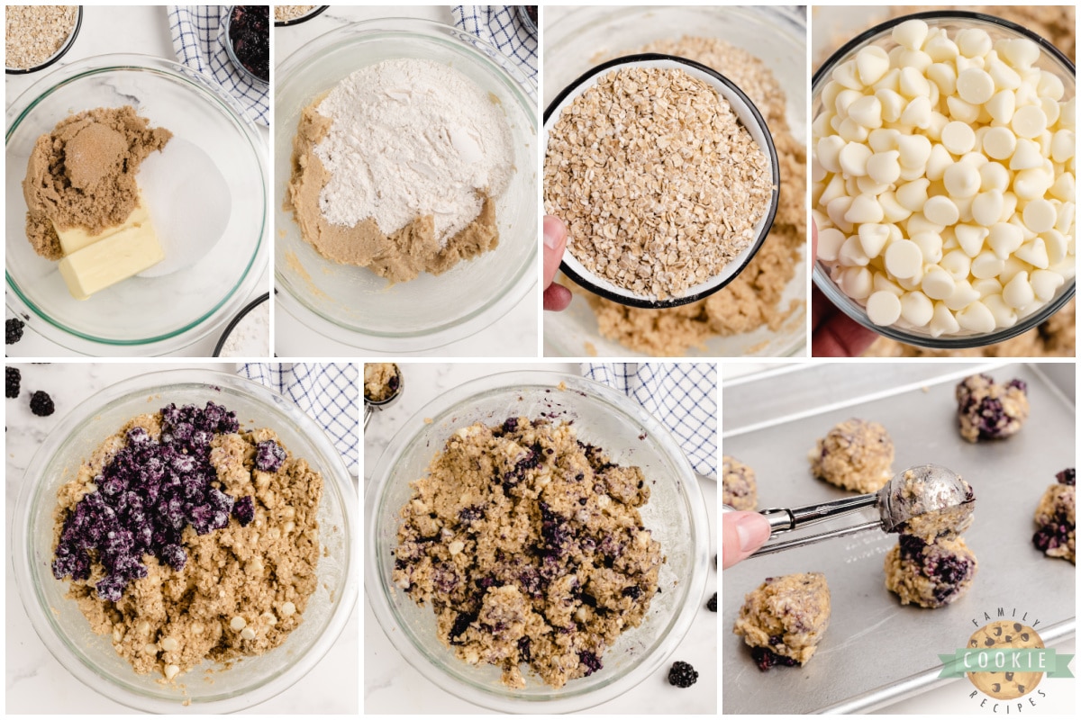 Step by step instructions on how to make Blackberry Oatmeal Cookies