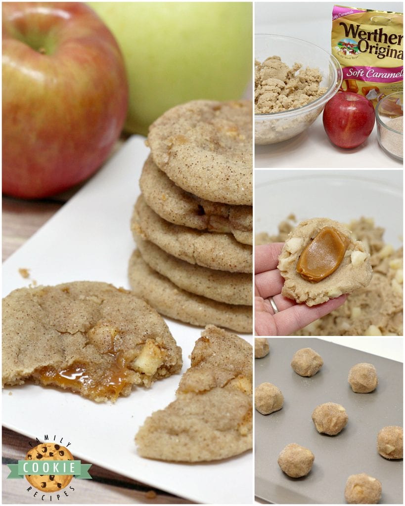 Step-by-step photos and instructions on how to make Caramel Apple Snickerdoodles.