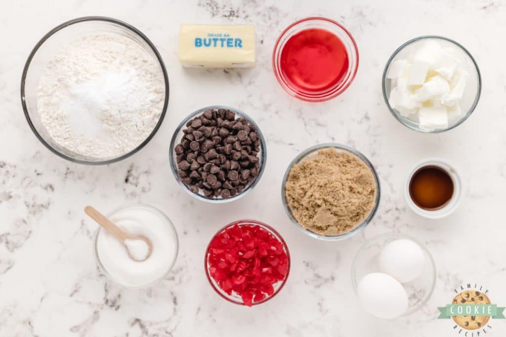 Ingredients in Cherry Chocolate Chip Cookies