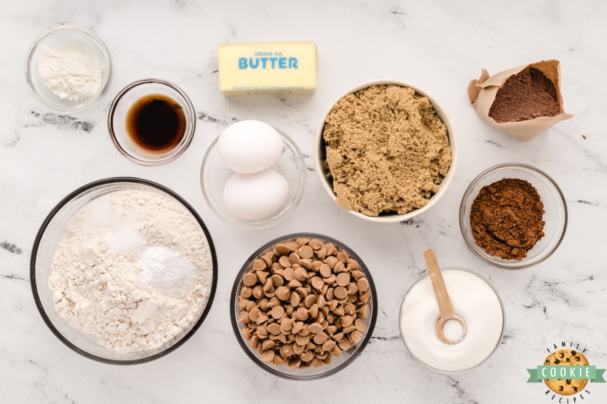 Ingredients in Chocolate Peanut Butter Chip Cookies