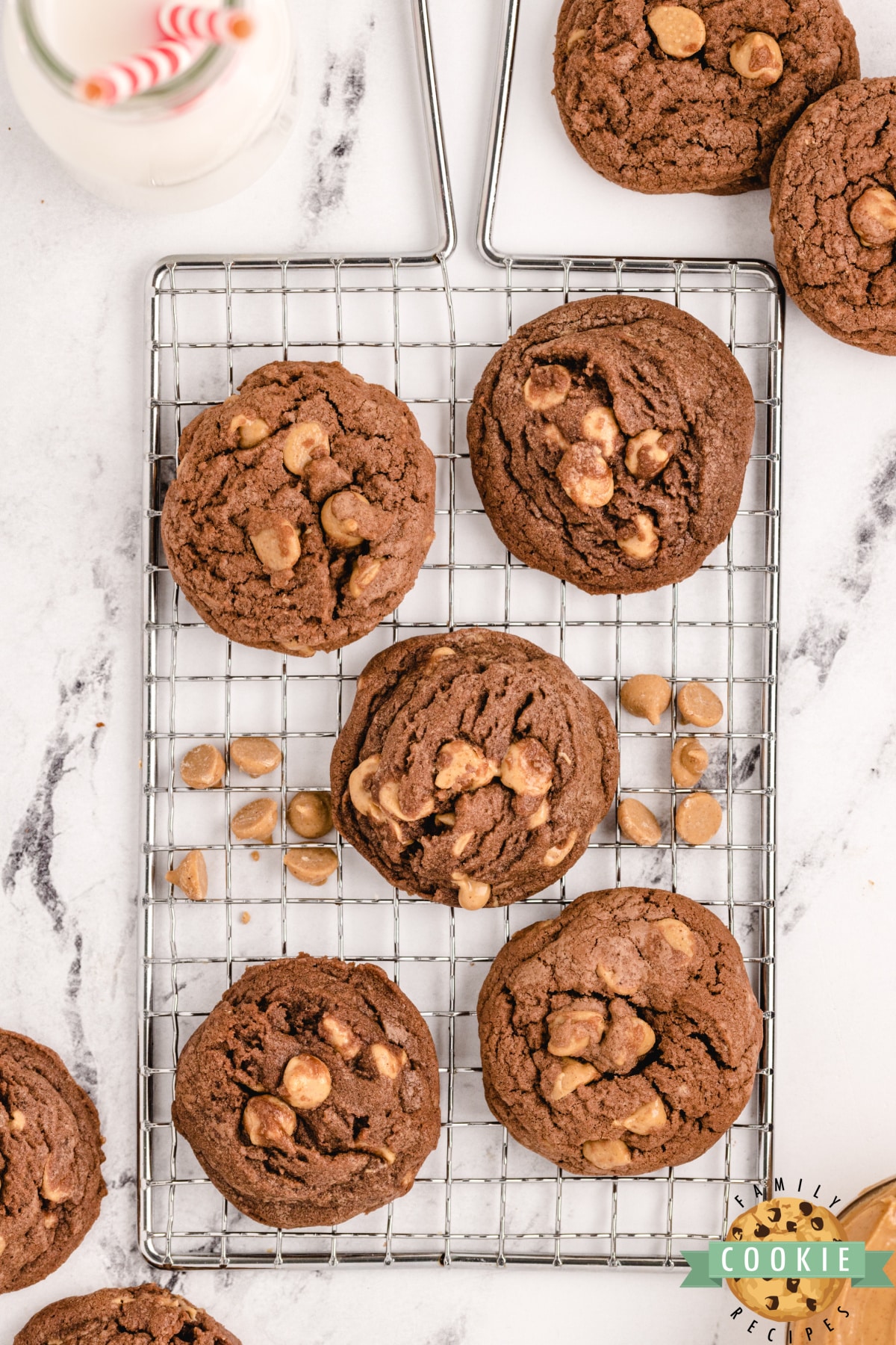 Chocolate cookies with Reese's peanut butter chips