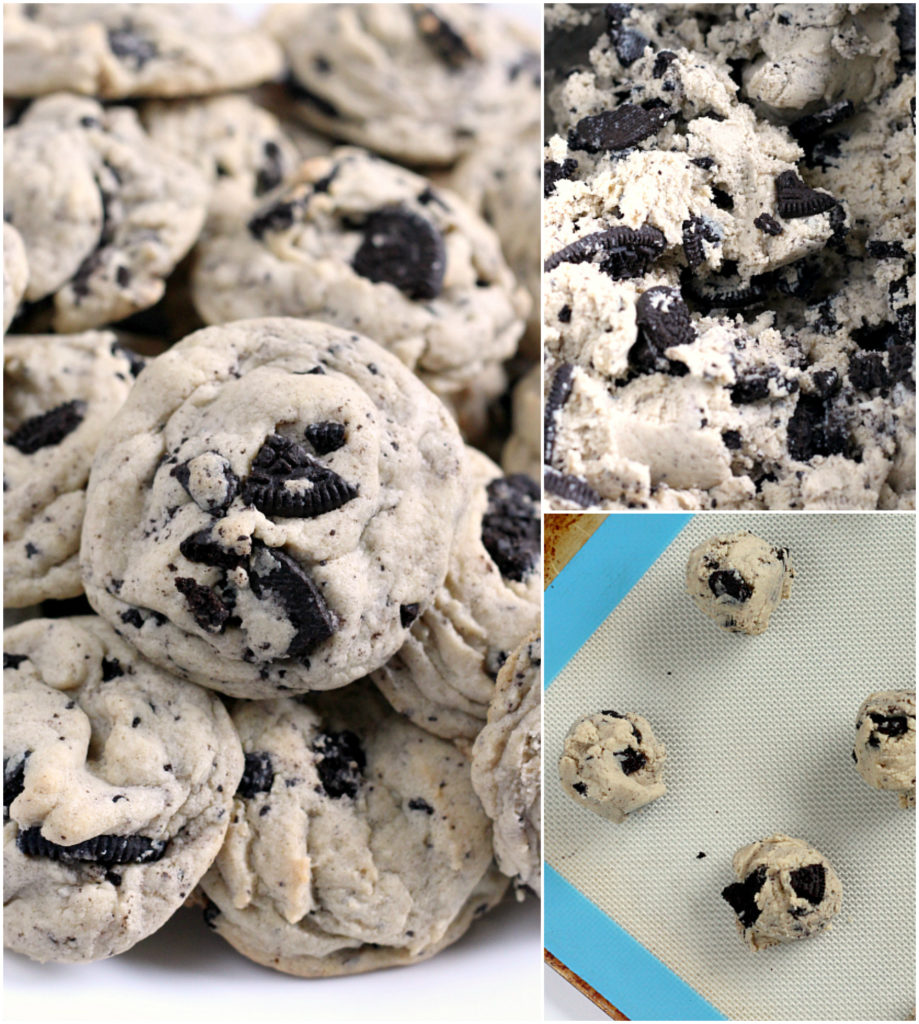Step by step photos and instructions about how to make Cookies & Cream cookies with Oreo cookies and pudding mix. 