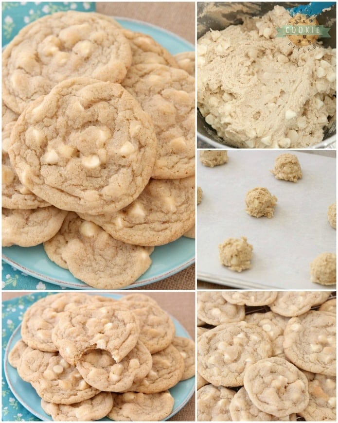 Copycat Mrs.Fields White Chocolate Chip Cookies are soft, delicious cookies filled with sweet white chocolate chips. Copycat Mrs.Field's cookie recipe that everyone can make at home!