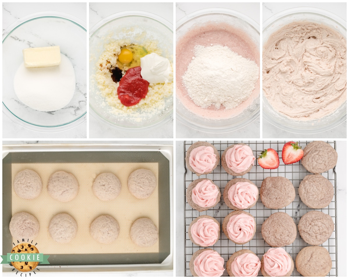 how to make frosted strawberry cookies