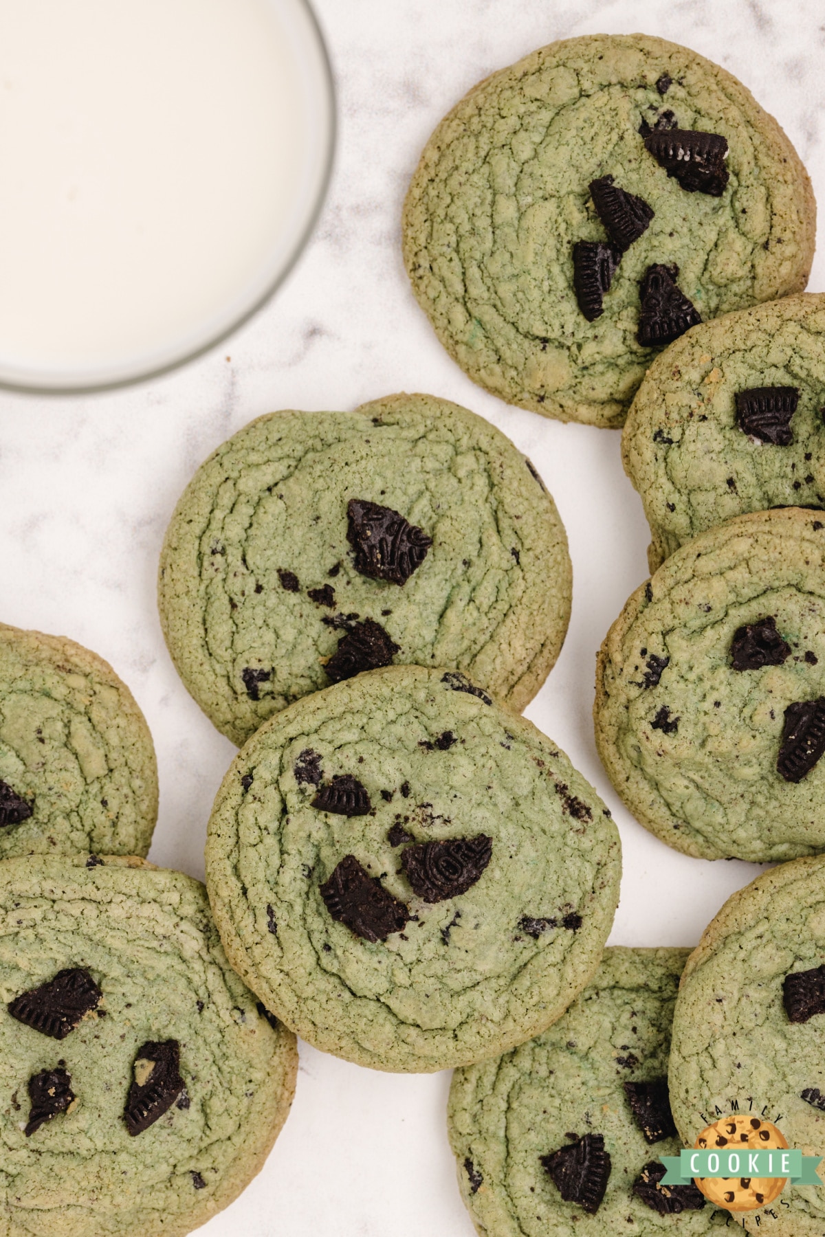 Mint cookies with mint oreos