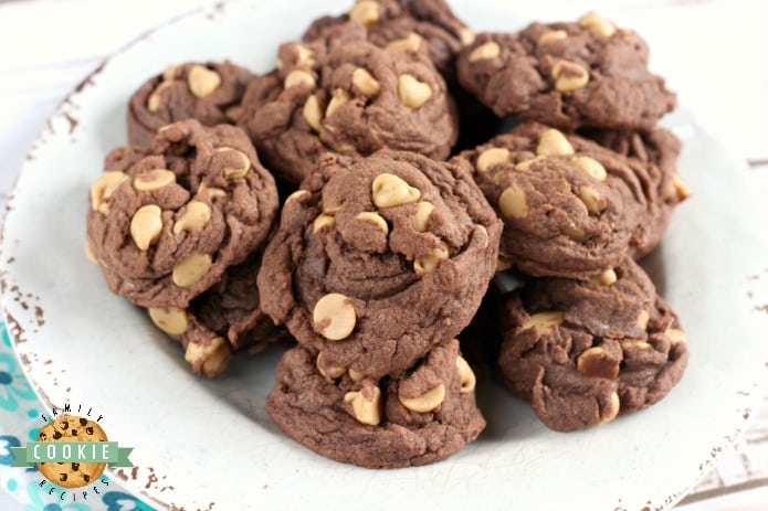 These Peanut Butter Chip Chocolate Cookies are made with chocolate pudding for a soft, chewy cookie that is completely loaded with chocolate flavor and peanut butter chips.