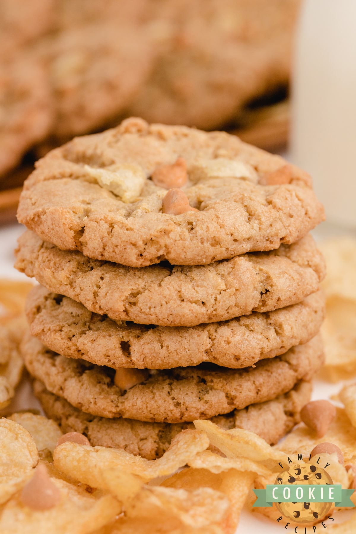 Cookies made with potato chips and butterscotch chips