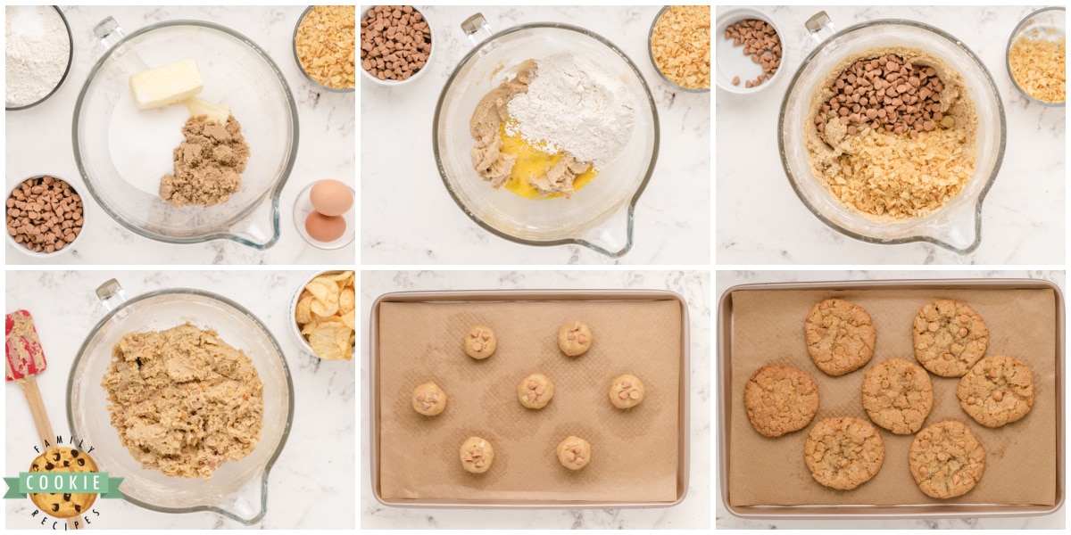 Step by step instructions on how to make Potato Chip Cookies