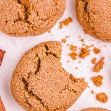 pumpkin gingersnap cookies with a bite