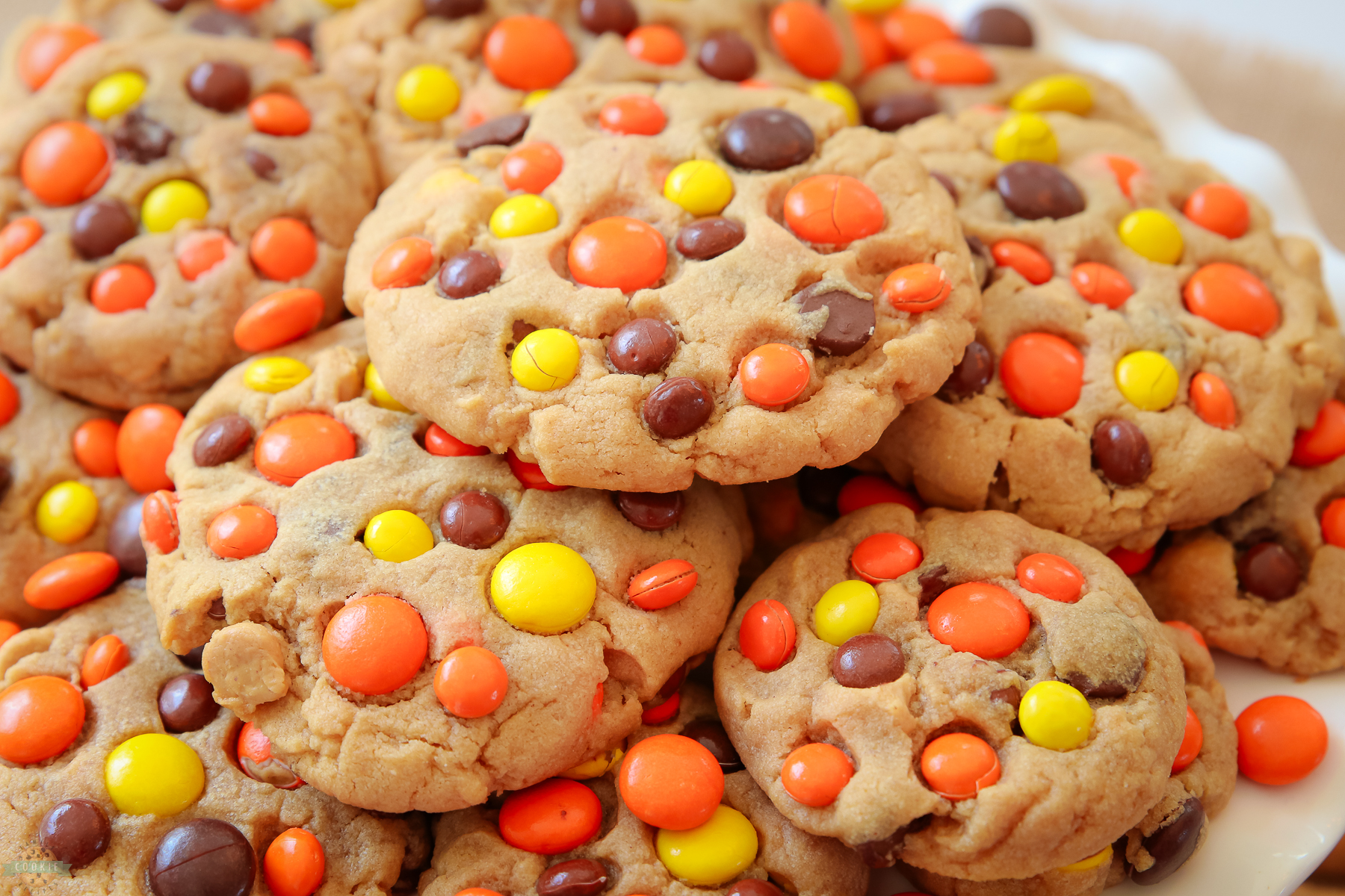 Reese's Peanut Butter Cookies topped with Reese's candies