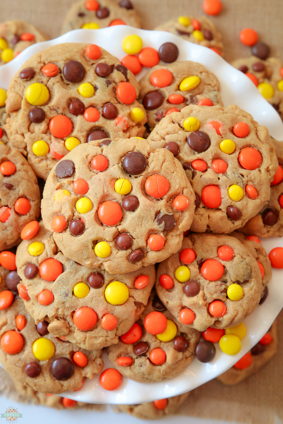 Reese's Peanut Butter Cookies on a white plate