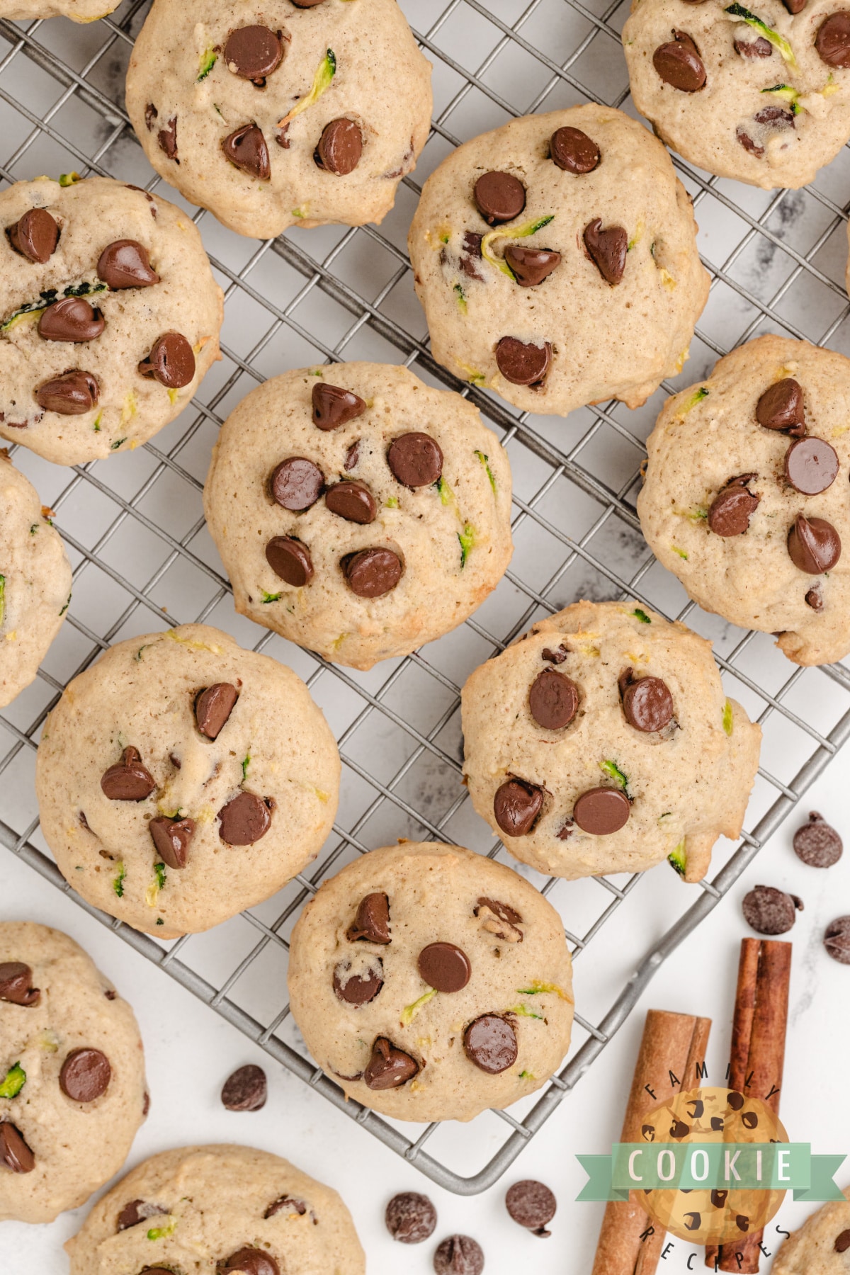 Zucchini Chocolate Chip Cookies are delicious and packed with zucchini. These chocolate chip cookies are the perfect way to sneak in some veggies and use up all the zucchini from your garden!