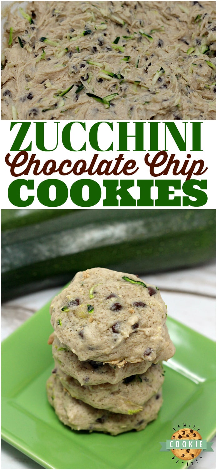Zucchini Chocolate Chip Cookies are so soft and yummy, plus this is a delicious way to sneak in some veggies and use up all the zucchini from your garden!