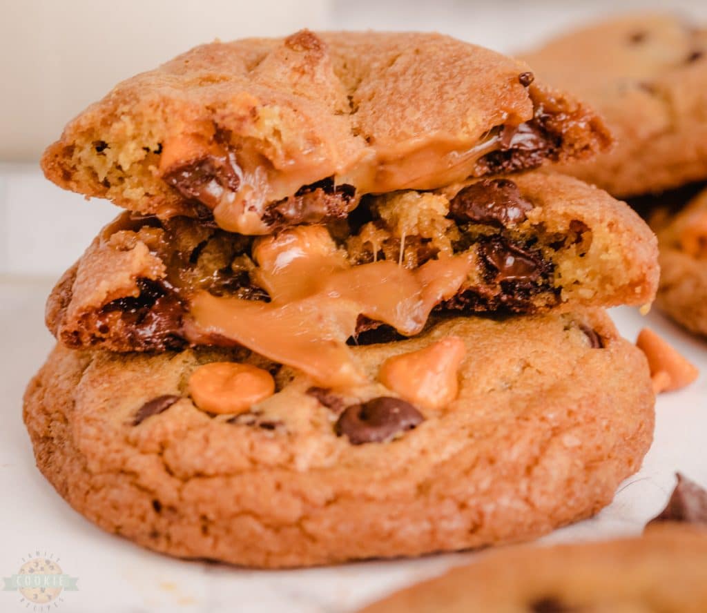 CARAMEL STUFFED CHOCOLATE CHIP COOKIES Family Cookie Recipes