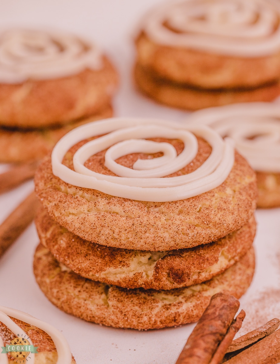 stack of cinnamon roll snickerdoodles
