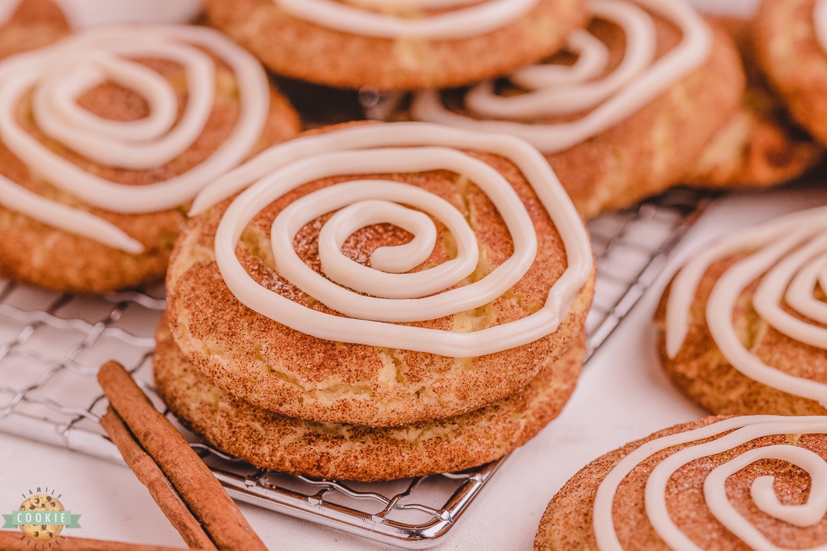 snickerdoodles with a vanilla swirl of icing