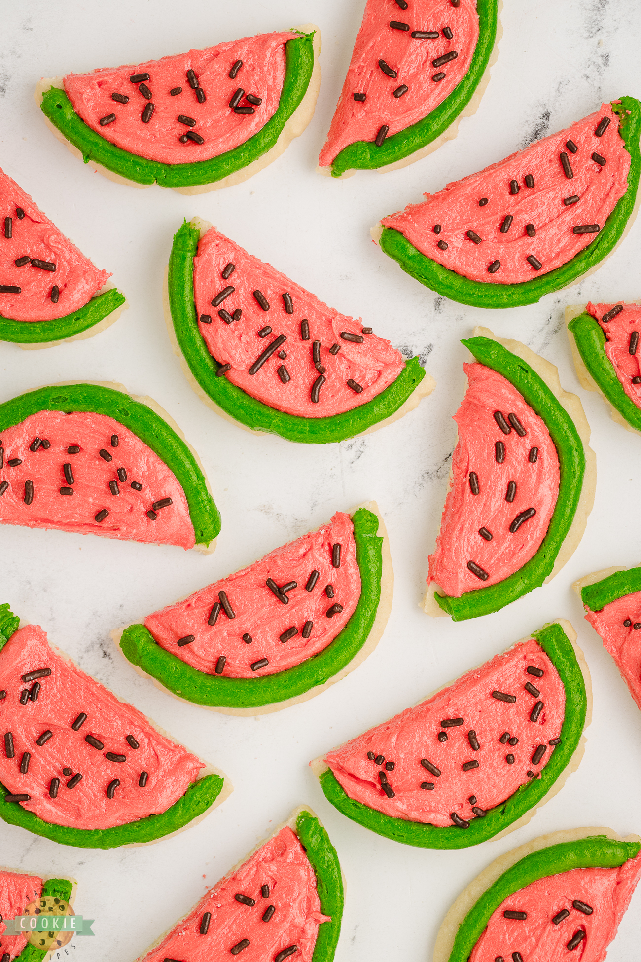 half circle watermelon slice cookies
