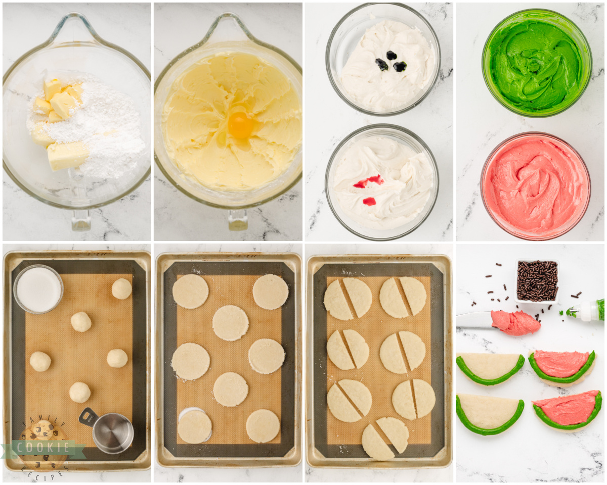 making easy watermelon sugar cookies