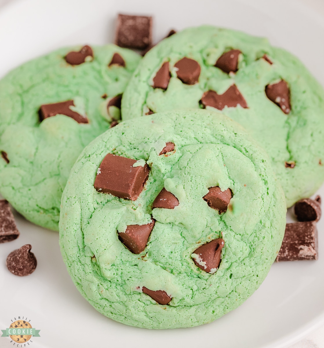 mint chocolate chip cookies