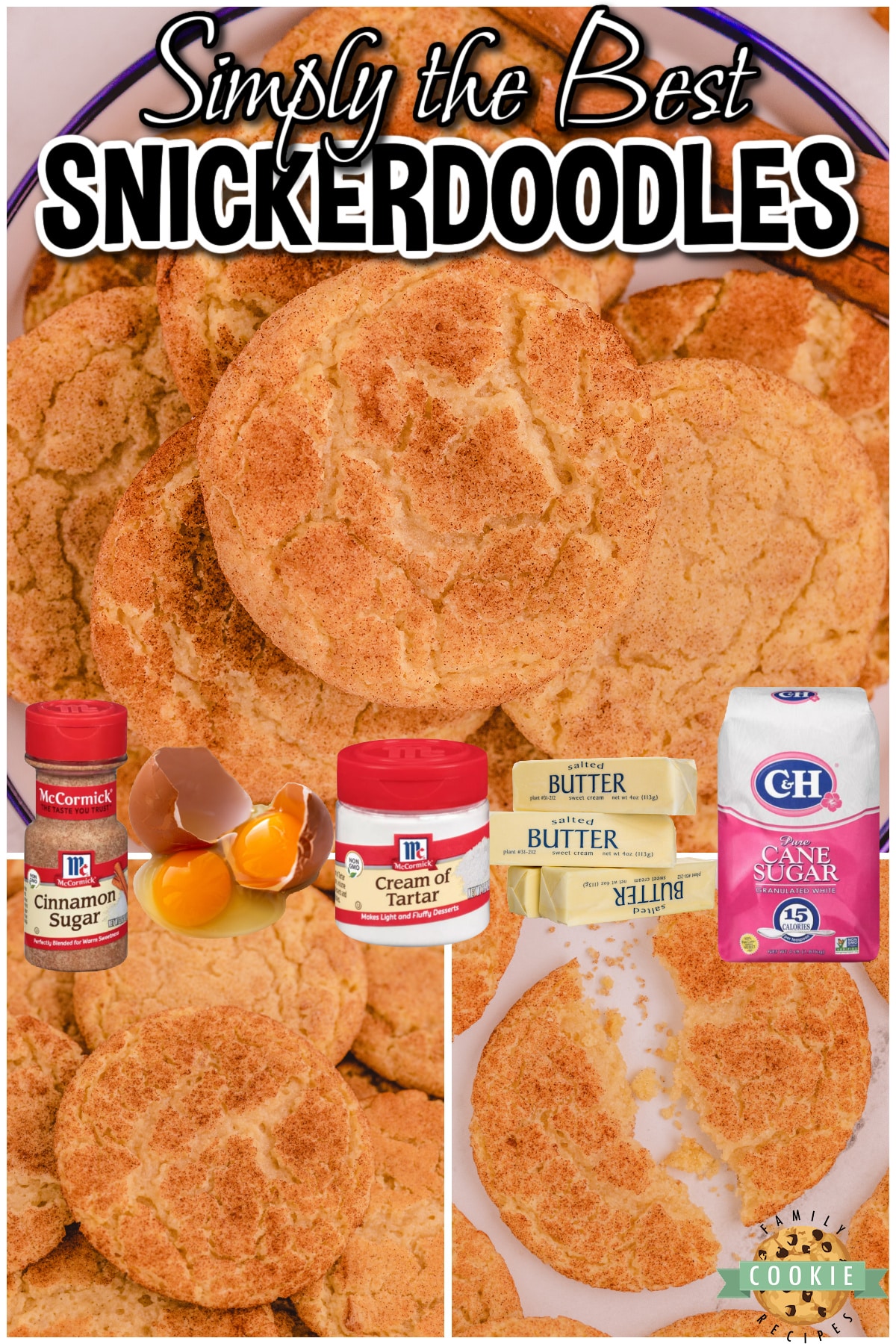 Best Snickerdoodle Recipe made with classic ingredients that yield soft, chewy cookies with that lovely cinnamon sugar taste we enjoy! Perfect Snickerdoodle cookies that everyone craves!