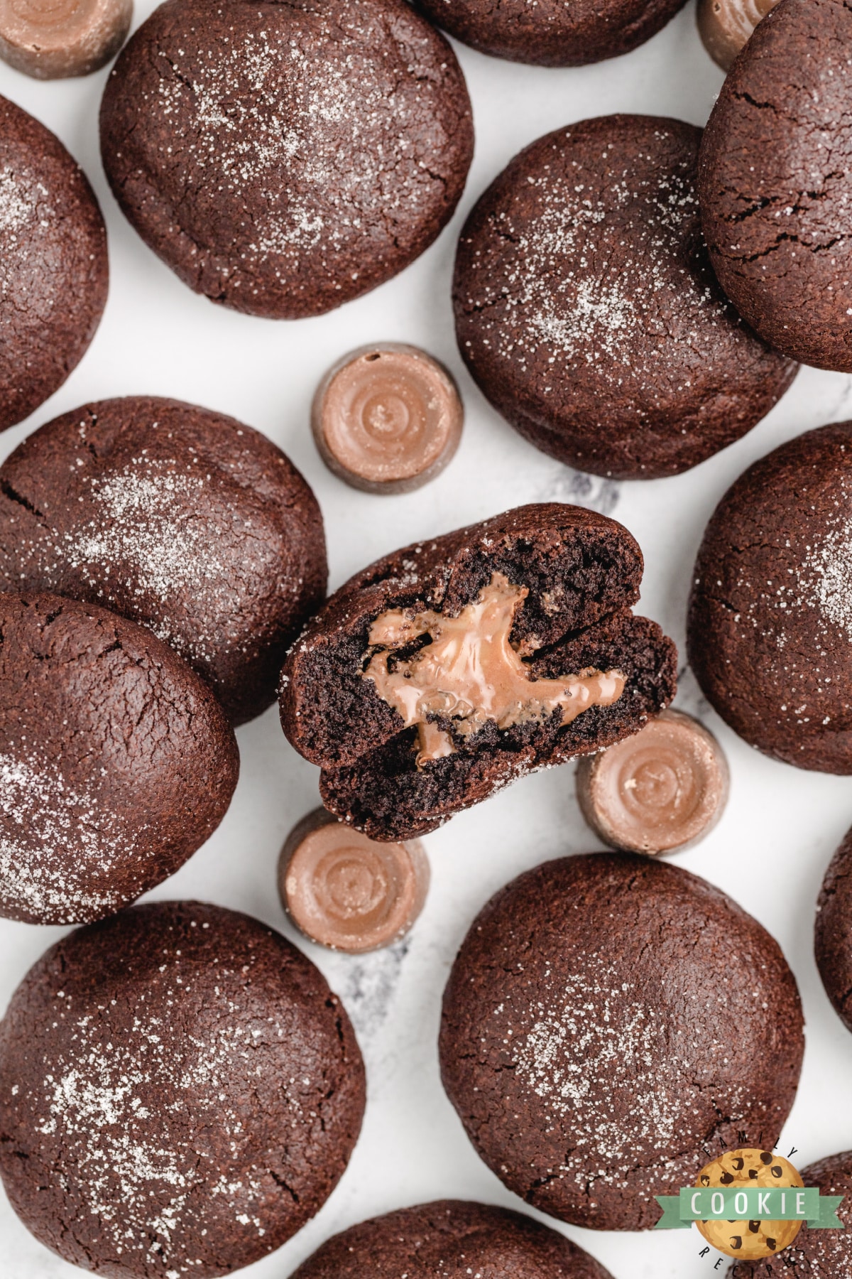 Chocolate caramel cake mix cookies