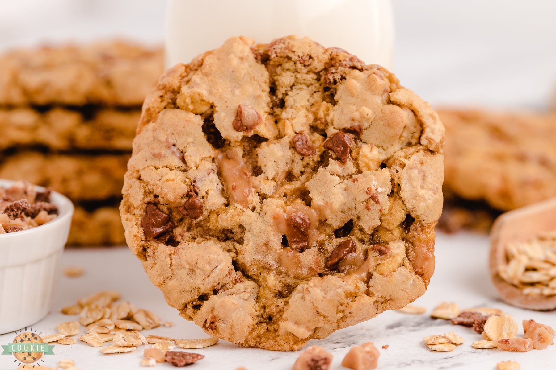 single toffee oatmeal cookie