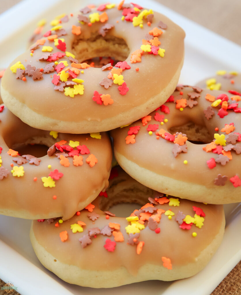 maple donut cookies on a plate