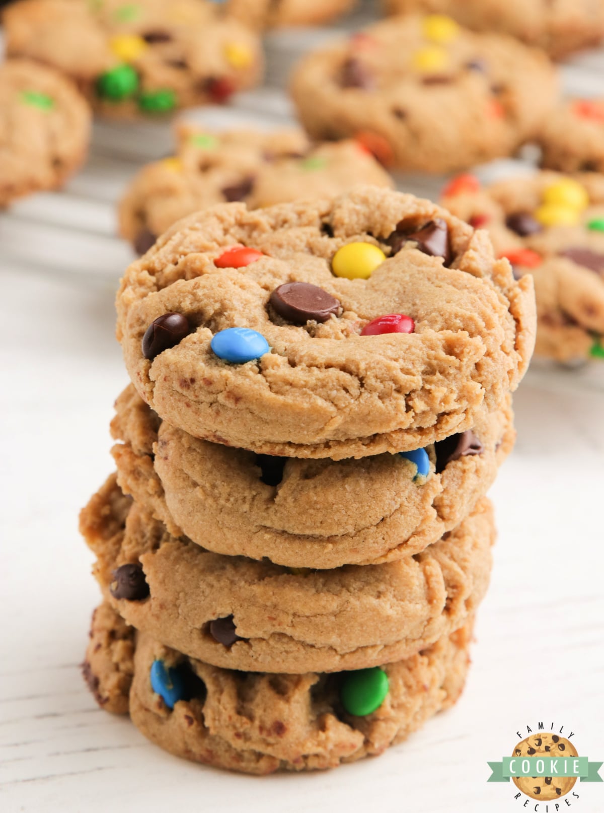The Best Monster Cookies are made with peanut butter, chocolate chips, M&Ms and oatmeal! All of your favorite cookie flavors combined in one delicious cookie!