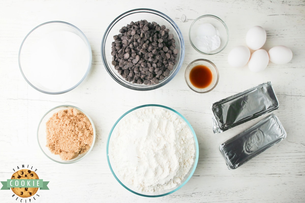 Ingredients in chocolate chip cookies