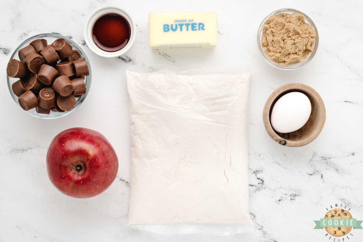 Ingredients in Caramel Apple Cake Mix Cookies