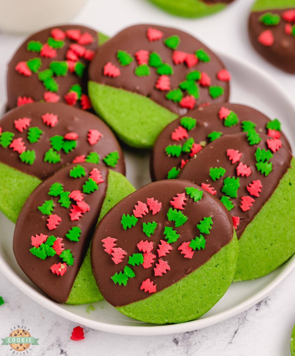 green mint Christmas cookies