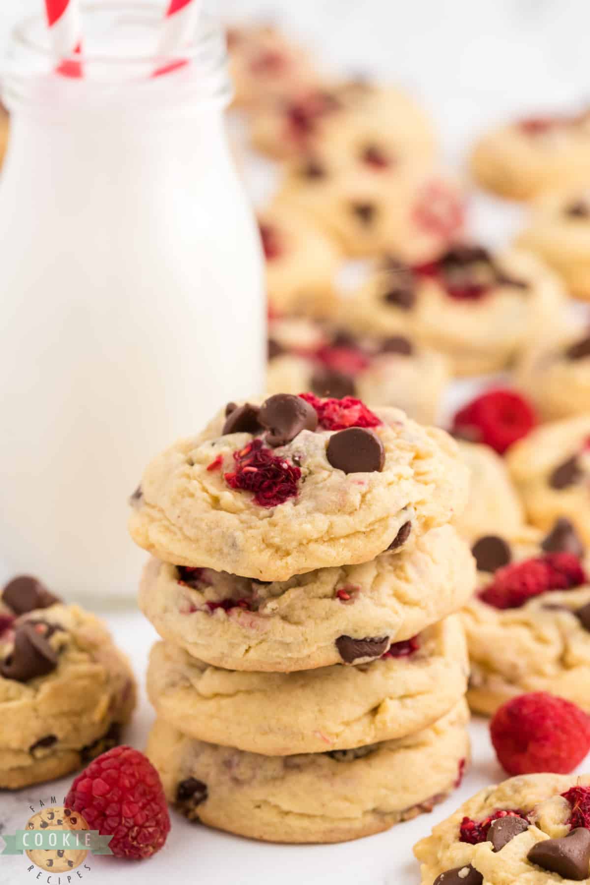 Raspberry Chocolate Chip Cookies are soft, chewy and absolutely amazing! Adding fresh raspberries to a delicious classic chocolate chip cookie recipe makes such a delicious difference!