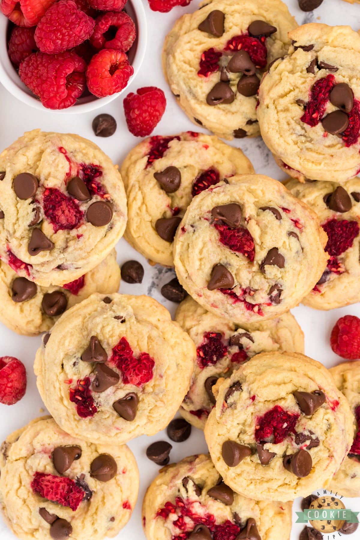 Raspberry Chocolate Chip Cookies.