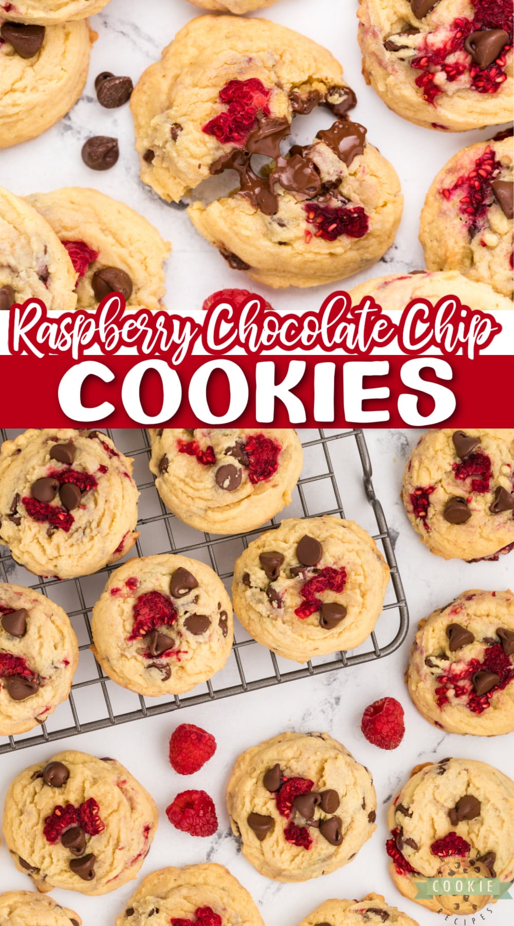 Raspberry Chocolate Chip Cookies are soft, chewy and absolutely amazing! Adding fresh raspberries to a delicious classic chocolate chip cookie recipe makes such a delicious difference!