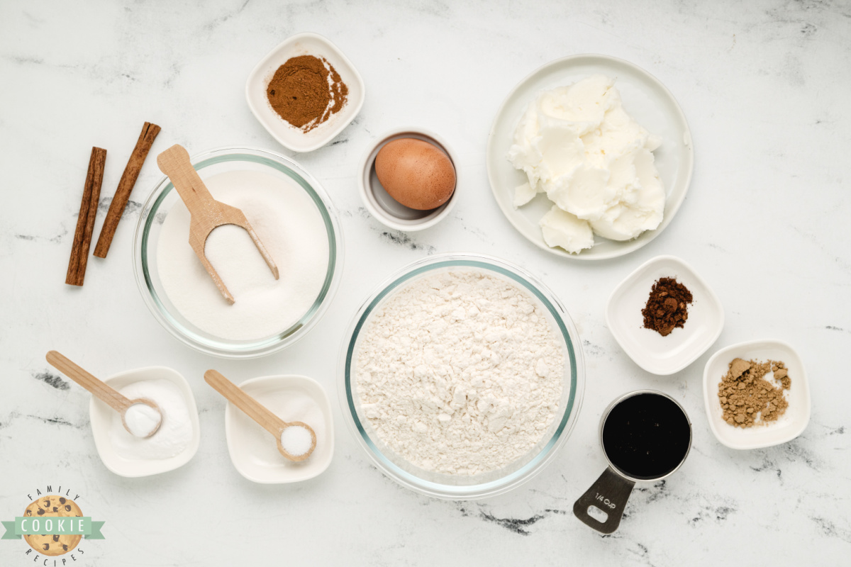 Ingredients in Soft Gingerbread Cookies.