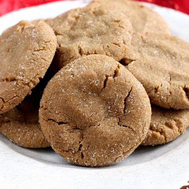 Soft Gingerbread Cookies are chewy, delicious and the perfect cookie for the holidays! This Gingerbread Cookie recipe is full of the flavors of cinnamon, cloves, ginger and molasses and the best part about these cookies is that they stay perfectly soft for several days!