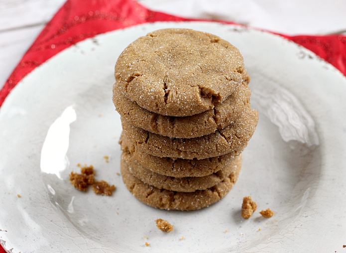 soft gingerbread cookies on a white plate