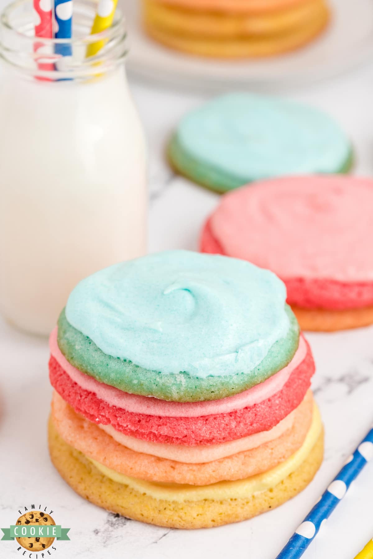 Jello Sugar Cookies are made with Jello in the cookies and the frosting! Soft sugar cookie recipe that can be made with any flavor and the simple buttercream frosting can be flavored to match. 