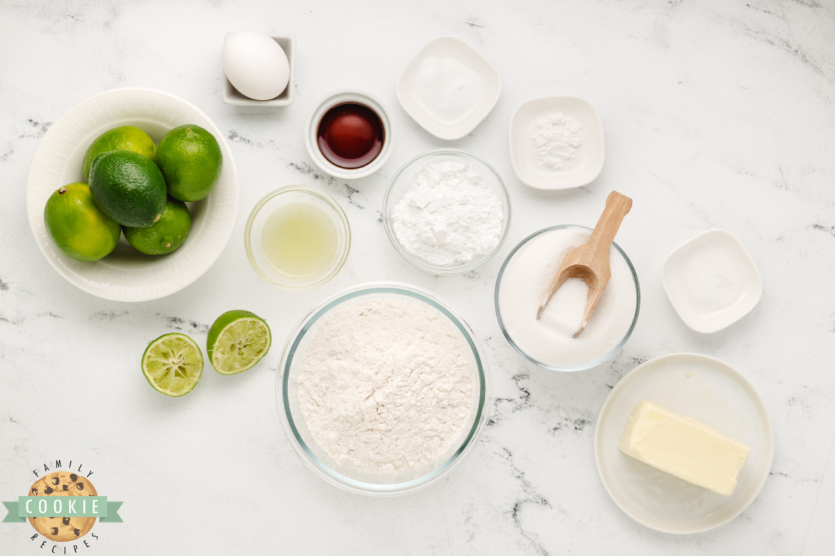 Ingredients in Lime Sugar Cookies.