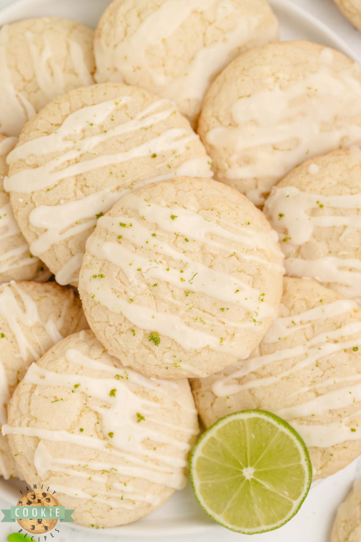 Soft and chewy lime sugar cookies.