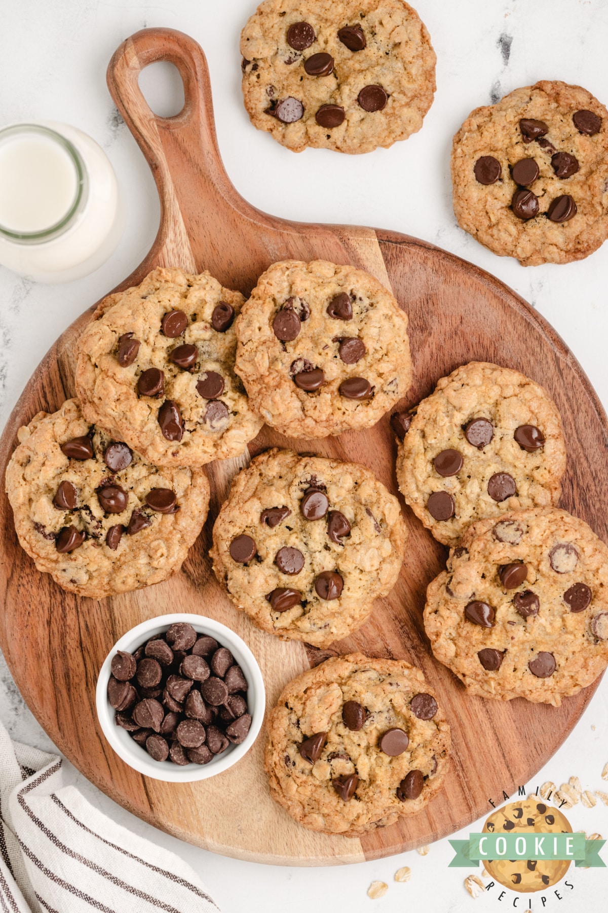 Oatmeal Chocolate Chip Cookies are chewy, delicious, and loaded with oats and chocolate chips. This classic cookie recipe has been a family favorite for many years - it's the best Oatmeal Chocolate Chip Cookie recipe ever!