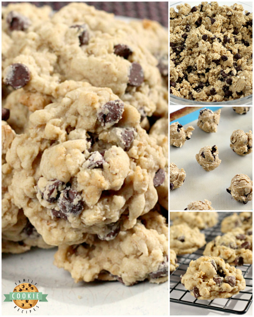 Oatmeal Chocolate Chip Cookies are chewy, delicious and loaded with oats and chocolate chips. This classic cookie recipe has been a family favorite for many years - it's the best Oatmeal Chocolate Chip Cookie recipe ever!