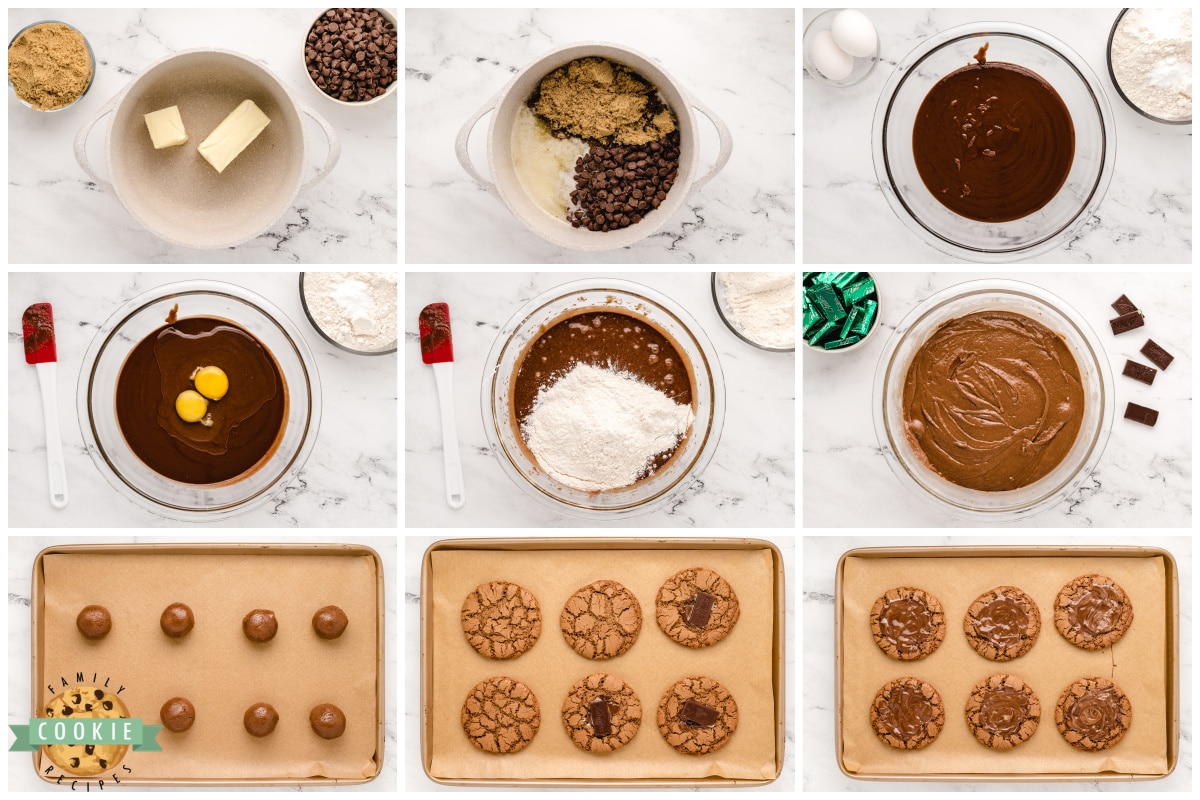 Step by step instructions on how to make Andes Mint Chocolate Cookies