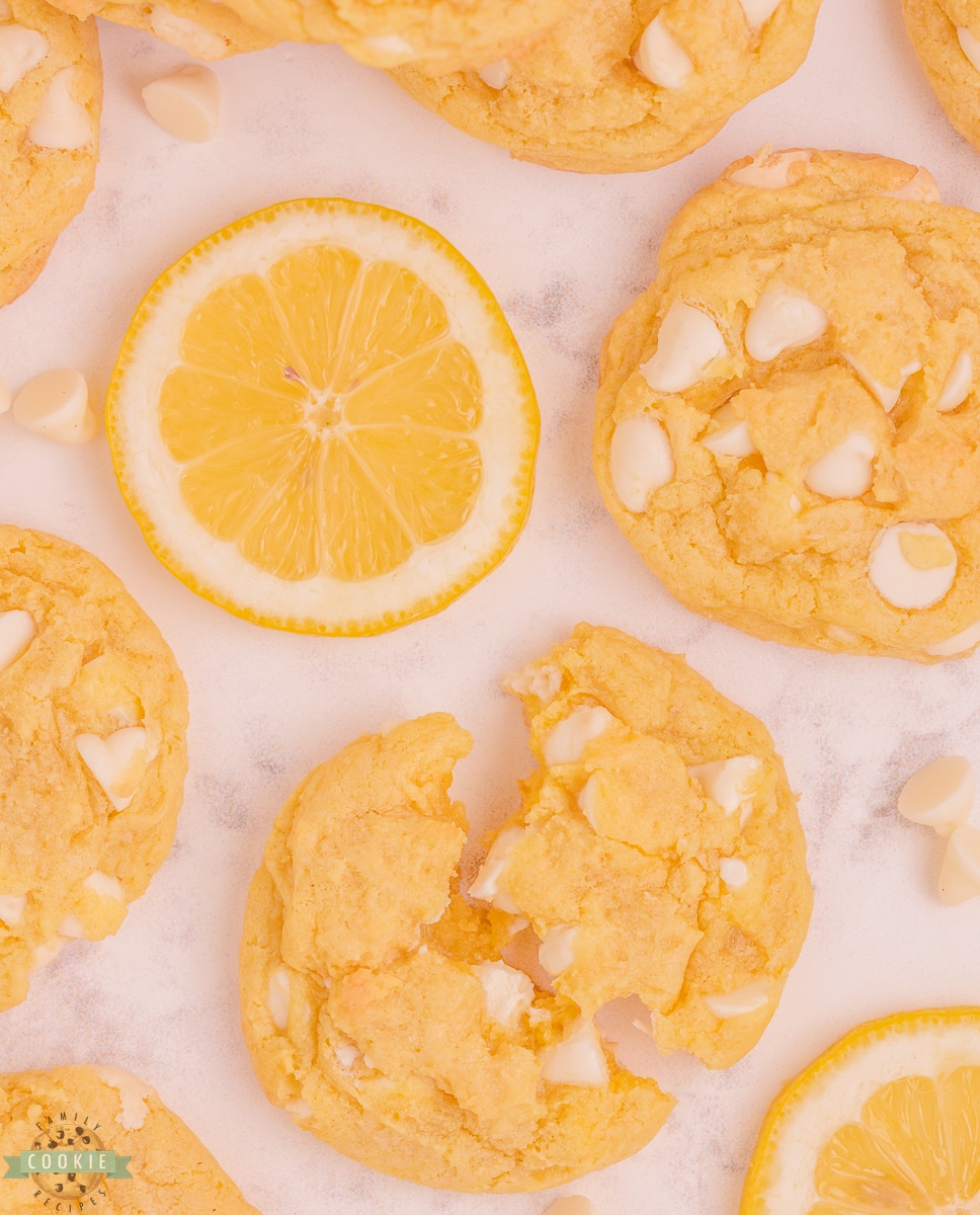 white chocolate chip lemon pudding cookies