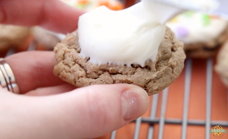 carrot cake cookies with cream cheese frosting