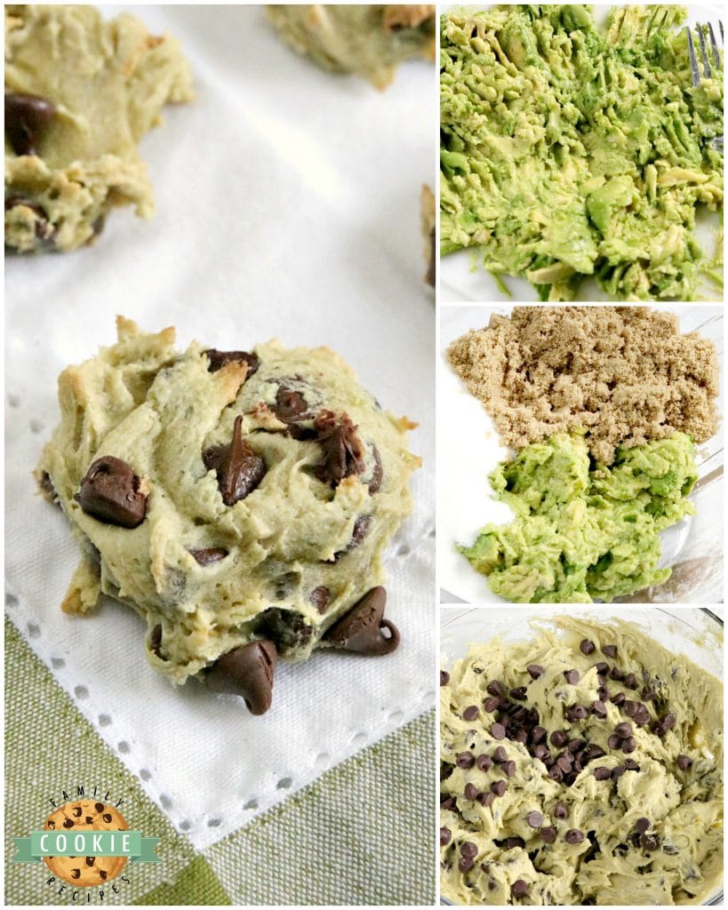 Avocado Chocolate Chip Cookies are soft, chewy and delicious! These chocolate chip cookies are made with avocado instead of butter - you've got to try it sometime!