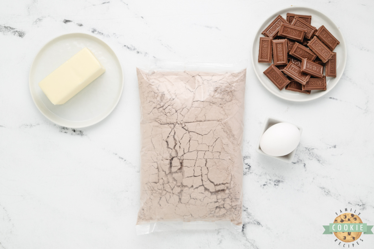 Ingredients in Easy Brownie Mix Cookies.