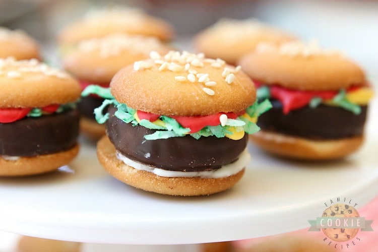 cute nilla wafer hamburger cookies