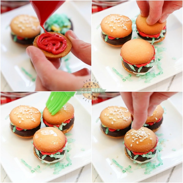 directions for making no bake hamburger cookies